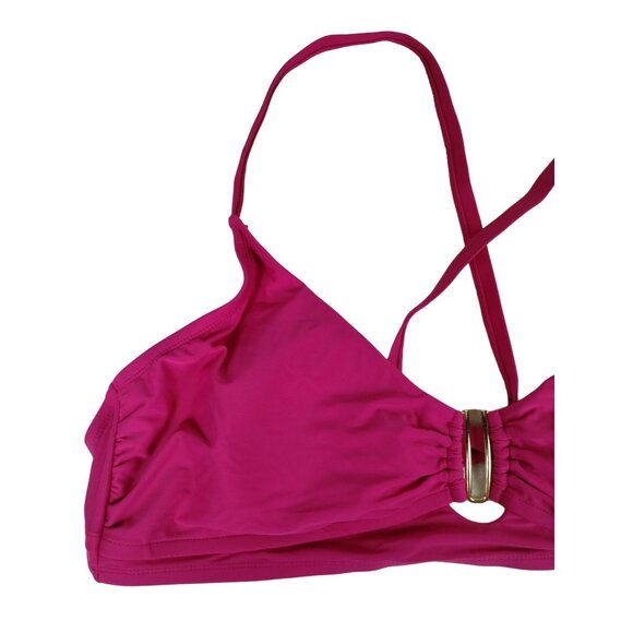 Time and Tru Womens 3X Ruched U Wire Bikini Top Summer Fuchsia - Picture 3 of 8